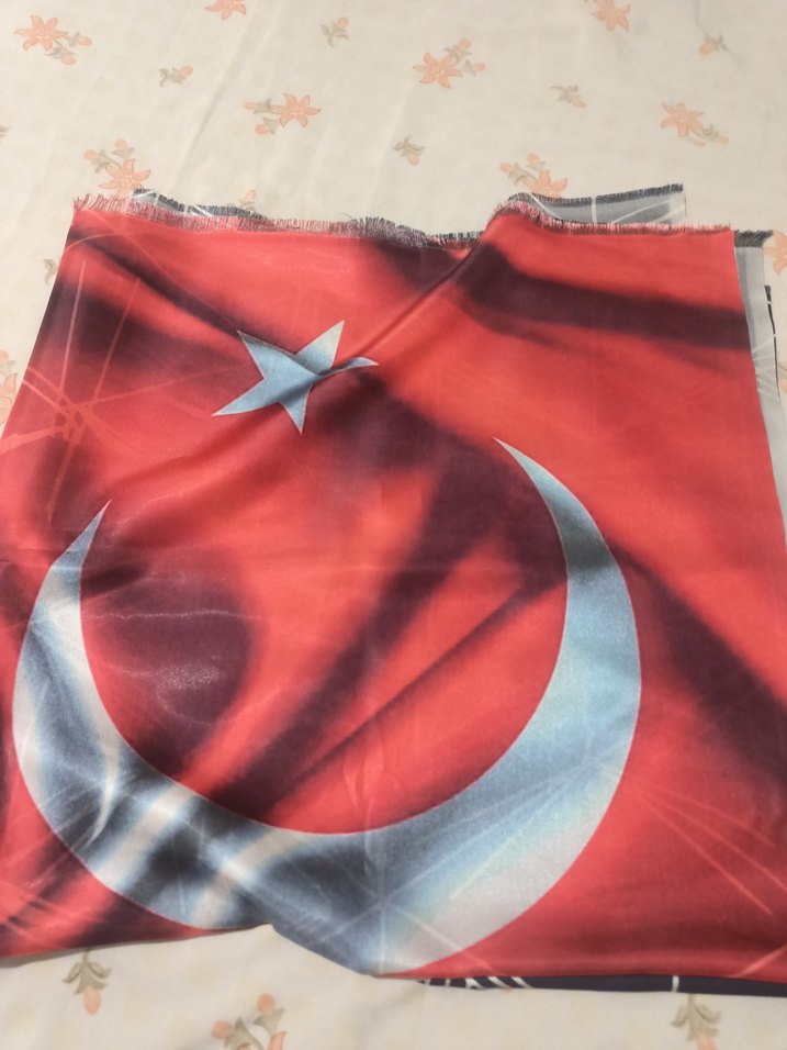 Kadın Kırmızı Desenli Şal - Görsel 5