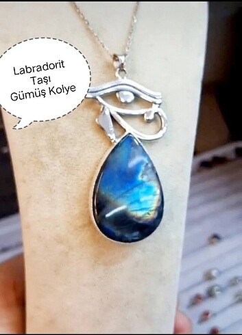 Doğal Taş Gümüş Kolye