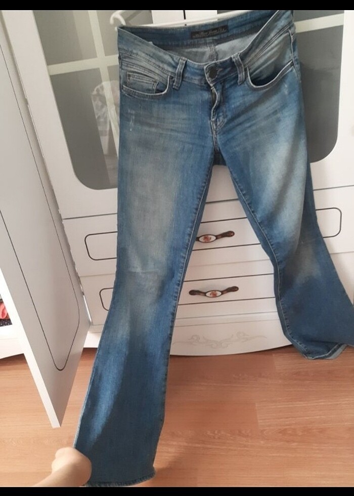Mavi jeans düşük bel kot - Görsel 4