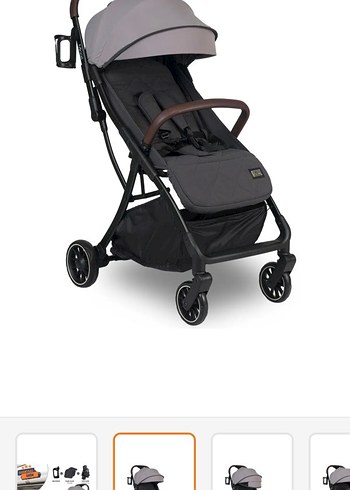 Gri Otomatik Katlanabilir Bebek Arabası - Görsel 2
