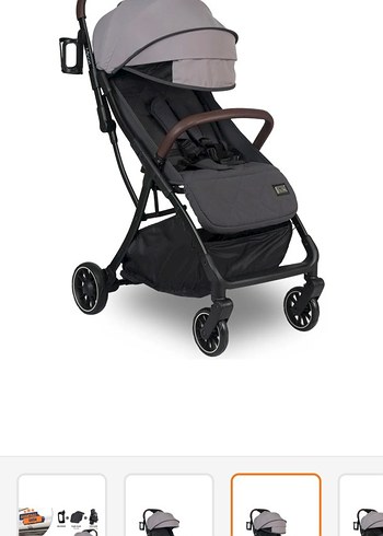 Gri Otomatik Katlanabilir Bebek Arabası - Görsel 3