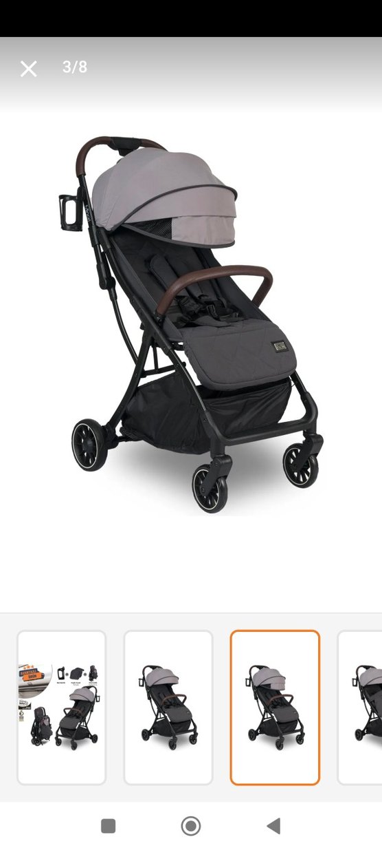 Gri Otomatik Katlanabilir Bebek Arabası - Görsel 3