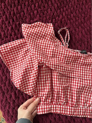 38 Beden kırmızı Renk Crop bluz