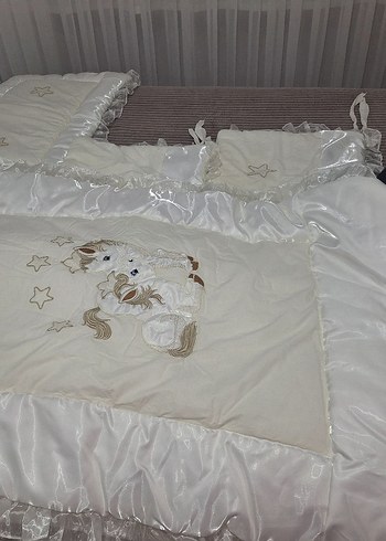 Beyaz Nakışlı Bebek Uyku Seti - Görsel 2