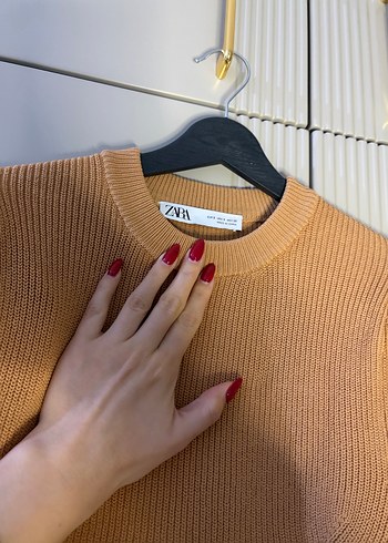 Zara Bej Kadın Triko Bisiklet Yaka Kazak - Görsel 3