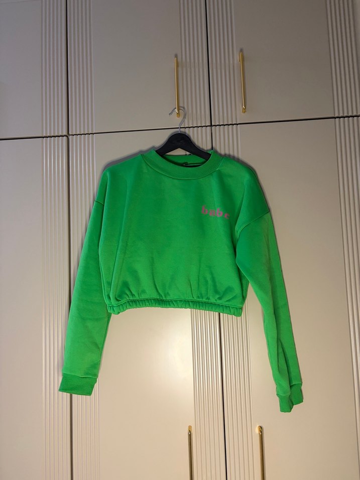 Yeşil Mini Kadın Sweatshirt - Görsel 2