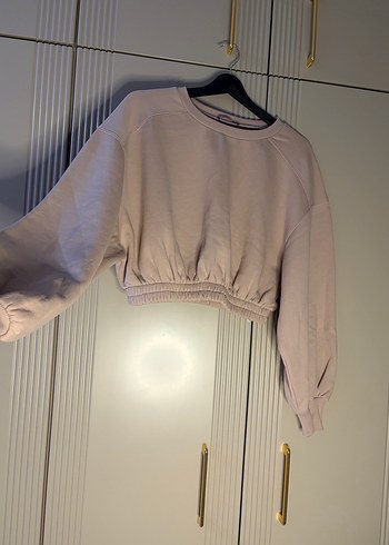 Zara bej  Kadın Keten Sweatshirt, Rahat Kesim - Görsel 3