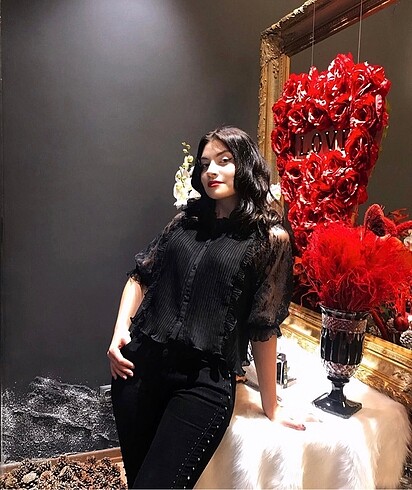 Zara siyah şık bluz