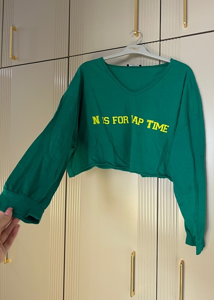 Yeşil top sweatshirt - Görsel 2