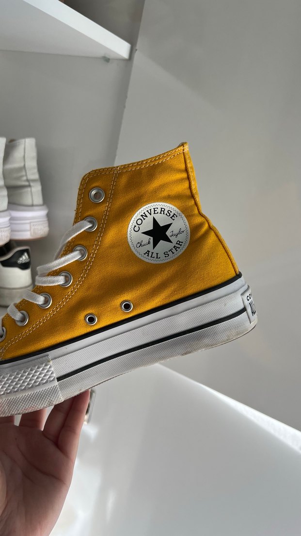 Sarı Bağcıklı Platform Spor Ayakkabı - Görsel 5