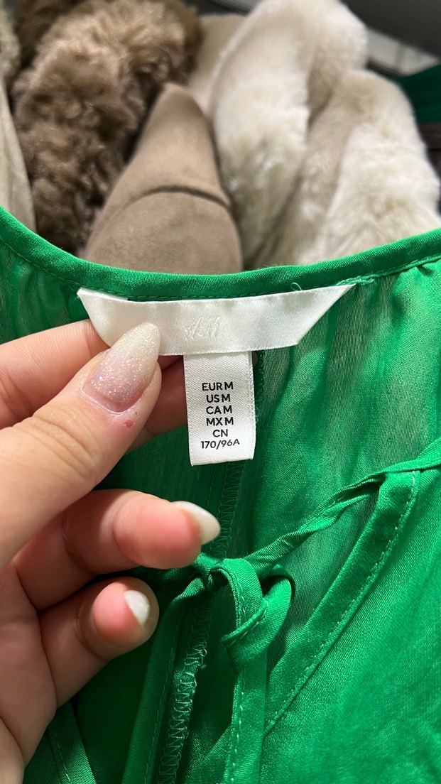 Yeşil Drapeli Mini  Bohem Elbise - Görsel 2