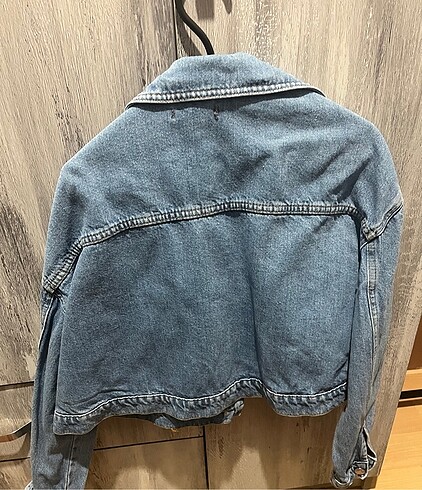 m Beden mavi Renk Crop kot ceket
