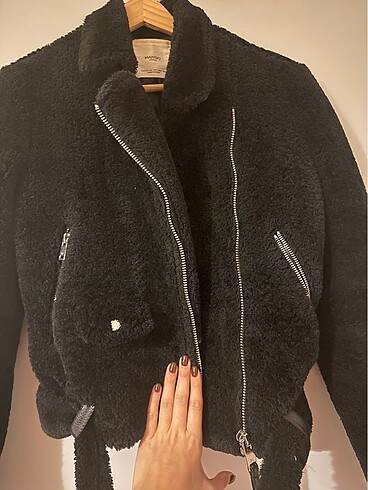 xs Beden siyah Renk Mango biker ceket