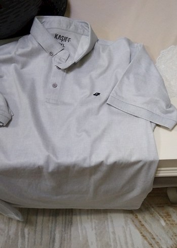 Gri Kısa Kollu Pamuklu Polo Tişört - Görsel 5