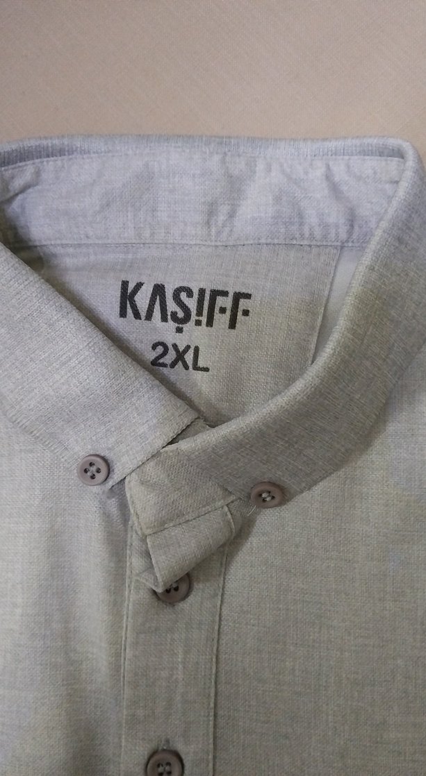 Gri Kısa Kollu Pamuklu Polo Tişört - Görsel 2