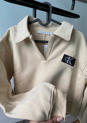 Bej Yaka Detaylı Kadın Sweatshirt - Görsel 2