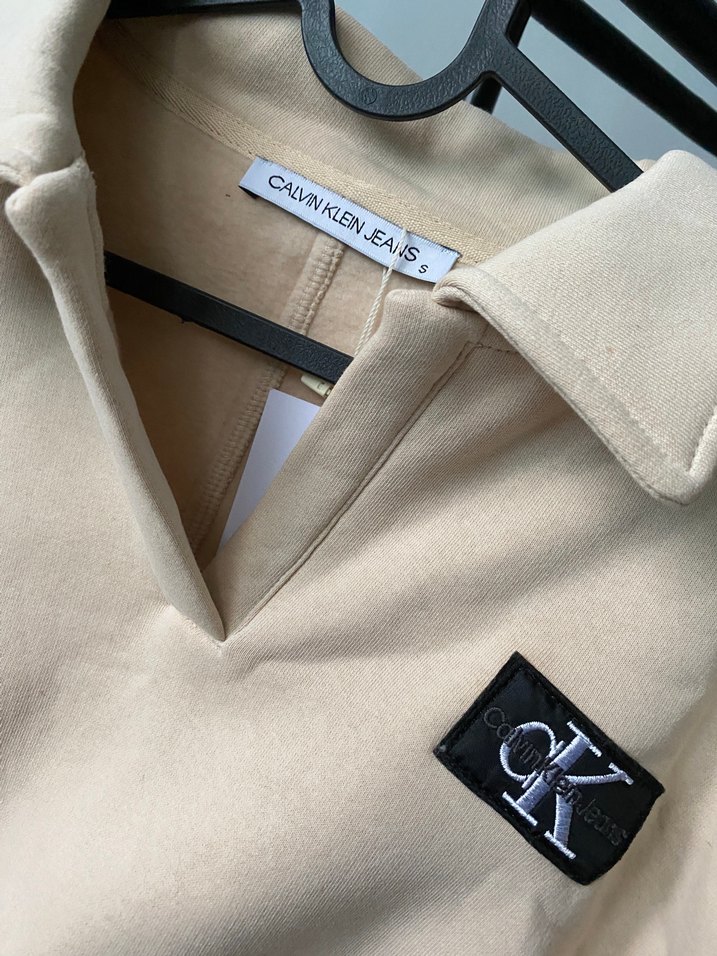 Bej Yaka Detaylı Kadın Sweatshirt - Görsel 3