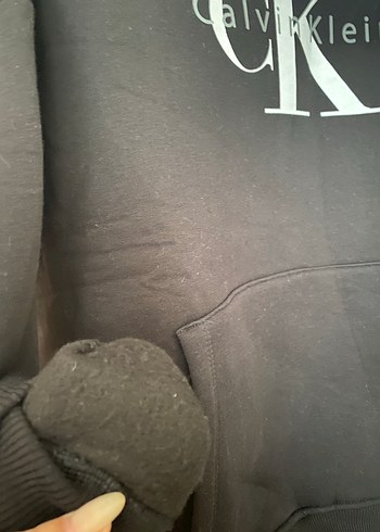 Calvin Klein Siyah Kapüşonlu Sweatshirt - Görsel 2