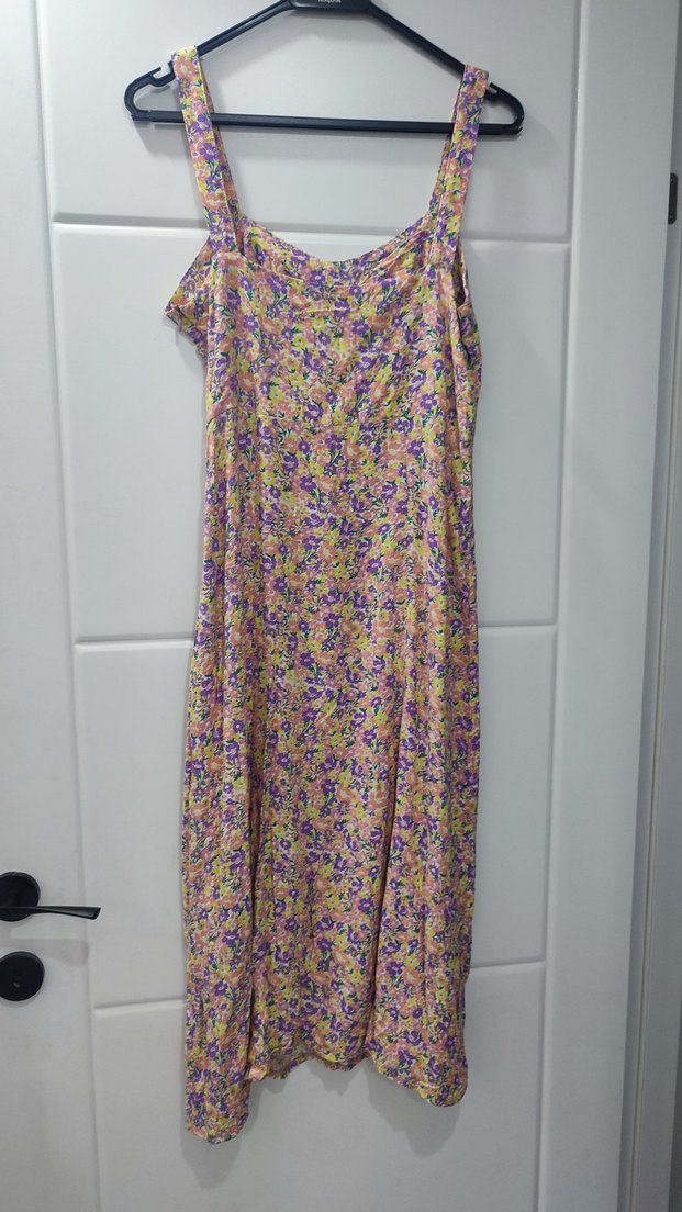 Çiçek Desenli Düğmeli Midi Hamile Eteği m bedende giyebilir - Görsel 2