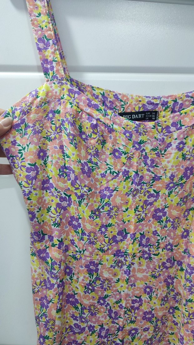 Çiçek Desenli Düğmeli Midi Hamile Eteği m bedende giyebilir - Görsel 5