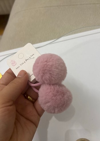 Pembe Ponponlu Çocuk Saç Tokası - Görsel 3