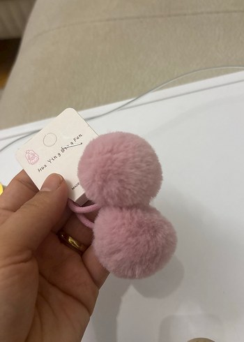 Pembe Ponponlu Çocuk Saç Tokası - Görsel 2