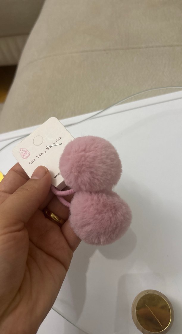 Pembe Ponponlu Çocuk Saç Tokası - Görsel 3