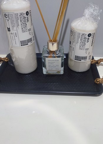Ikea 70 ve 45 saat yanan Beyaz Mum ve Kokulu Difüzör Seti