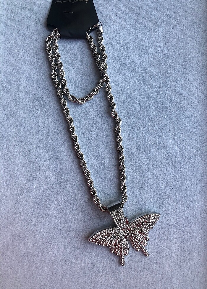 Chain kelebek kolye - Görsel 2