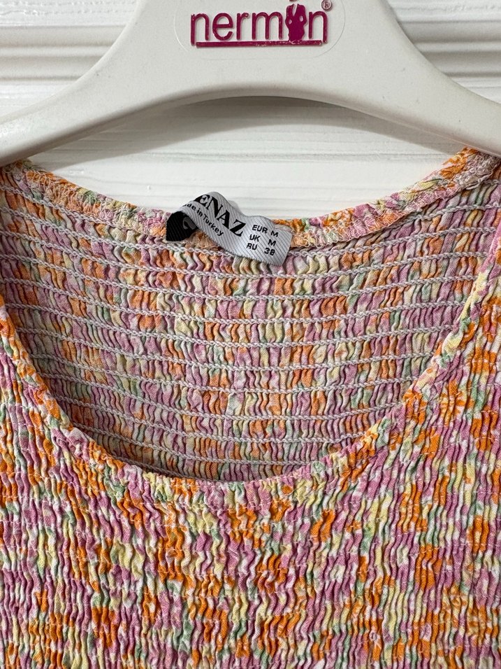 Pastel Çok Renkli Rahat Kadın Elbise - Görsel 3