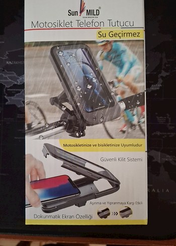 Sun!MILD Siyah Motosiklet Telefon Tutucu