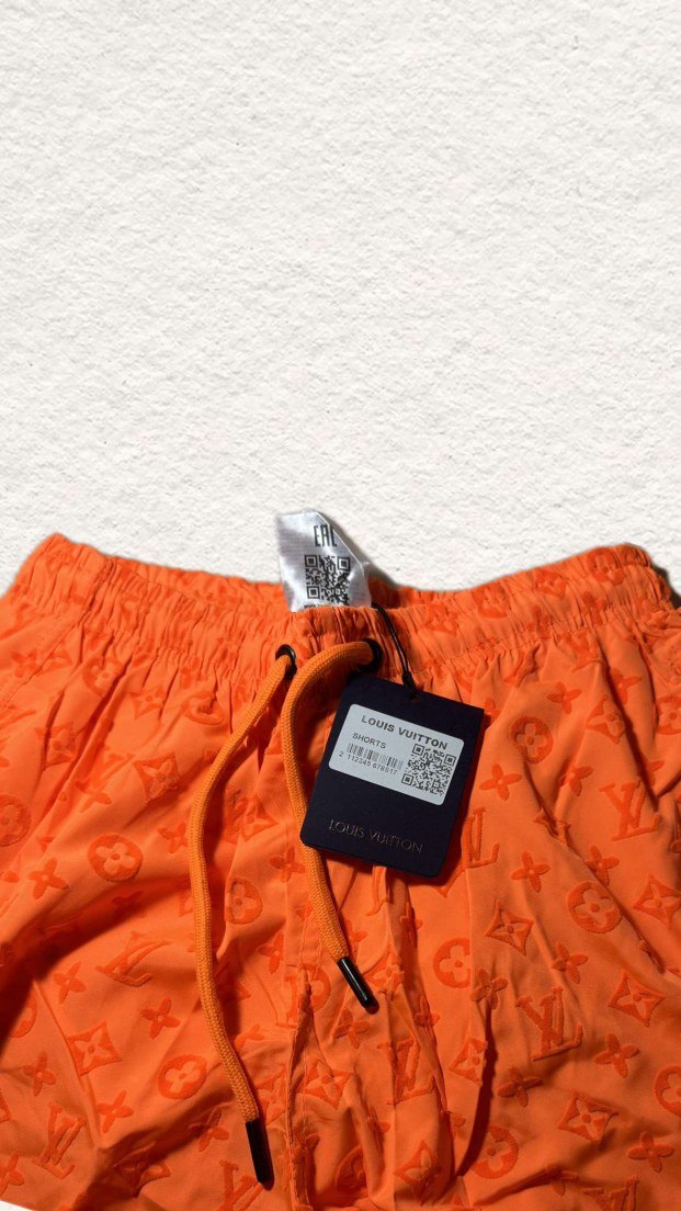 Louis Vuitton Parlak Turuncu Erkek Mini Şort - Görsel 2