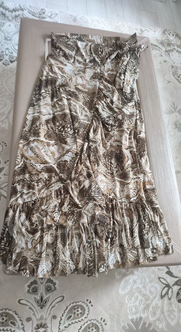 Bohem Yılan Desenli Uzun Hamile Eteği - Görsel 3