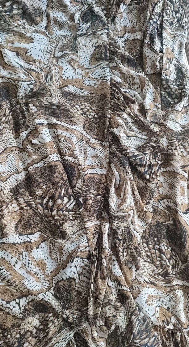 Bohem Yılan Desenli Uzun Hamile Eteği - Görsel 2