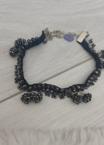 Nakışlı Siyah Boncuklu Gotik Bileklik - Görsel 2