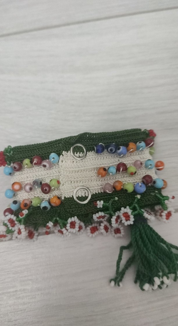 Renkli İşlemeli Boncuklu Kadın Bileklik - Görsel 2