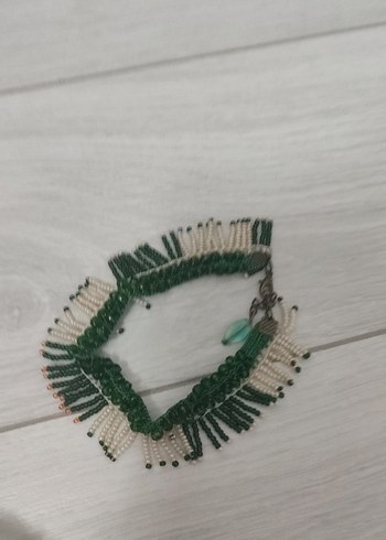 Uzun Yeşil Boncuklu Bohem Kolye - Görsel 2