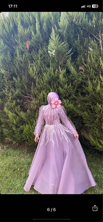 38 Beden mor Renk Tesettür abiye