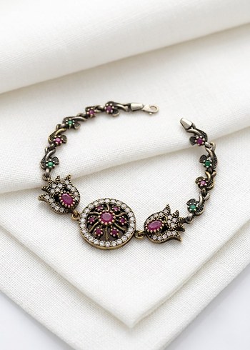 Accessorize  Vintage Tasli Antik Gumus Bileklik Otantik Tarz