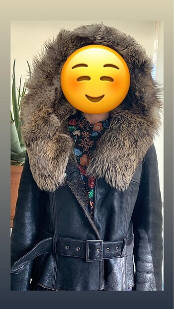 Kapşonlu gerçek tilki  italy malı mont - Görsel 4