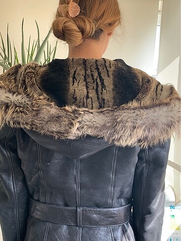 Kapşonlu gerçek tilki  italy malı mont - Görsel 7