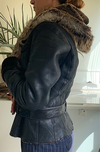 Kapşonlu gerçek tilki  italy malı mont - Görsel 8