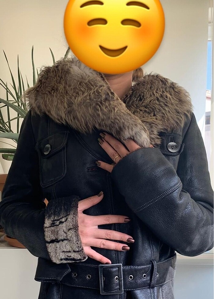 Kapşonlu gerçek tilki  italy malı mont - Görsel 3