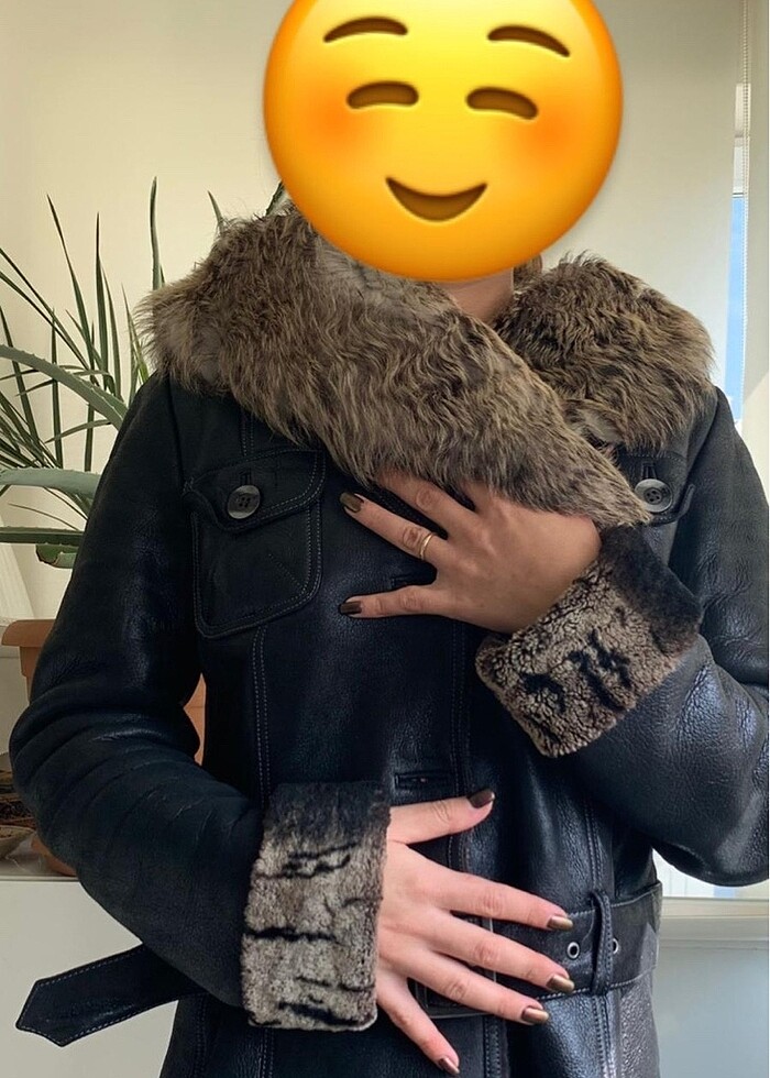 Kapşonlu gerçek tilki  italy malı mont - Görsel 5