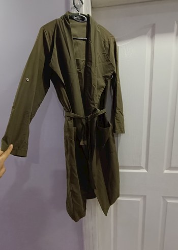 Uzun Kesim, Drapeli Kadın Yağmurluk - Camel - Görsel 4