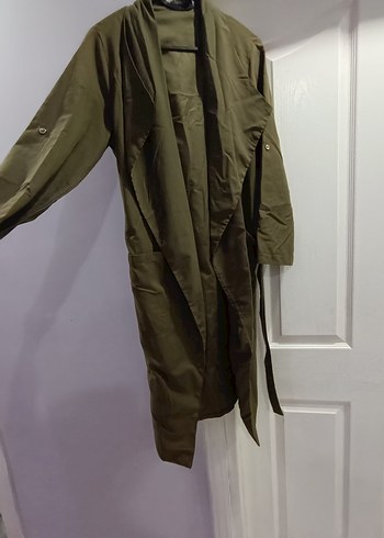 Uzun Kesim, Drapeli Kadın Yağmurluk - Camel - Görsel 3