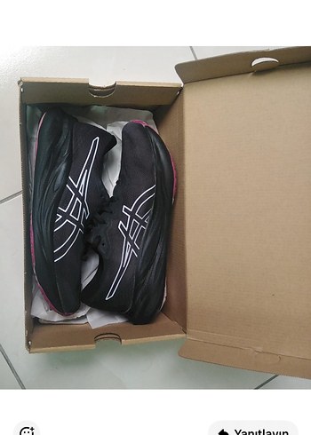 39 Beden siyah Renk Asics Siyah Bağcıklı Spor Ayakkabı