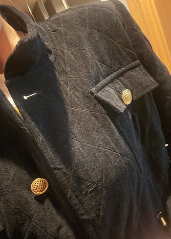 Düğmeli Siyah Süet Mini Kadın Ceket - Görsel 5