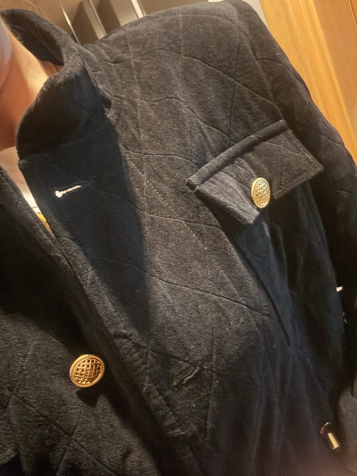 Düğmeli Siyah Süet Mini Kadın Ceket - Görsel 5