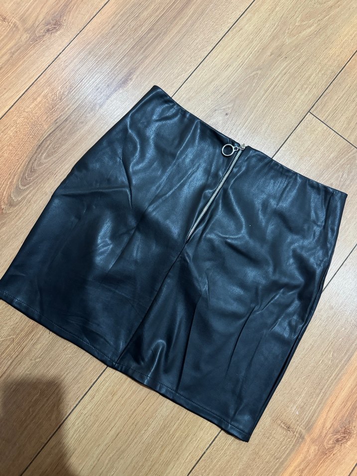 Deri Siyah Mini Etek - my dükkan ürünüdür - Görsel 2